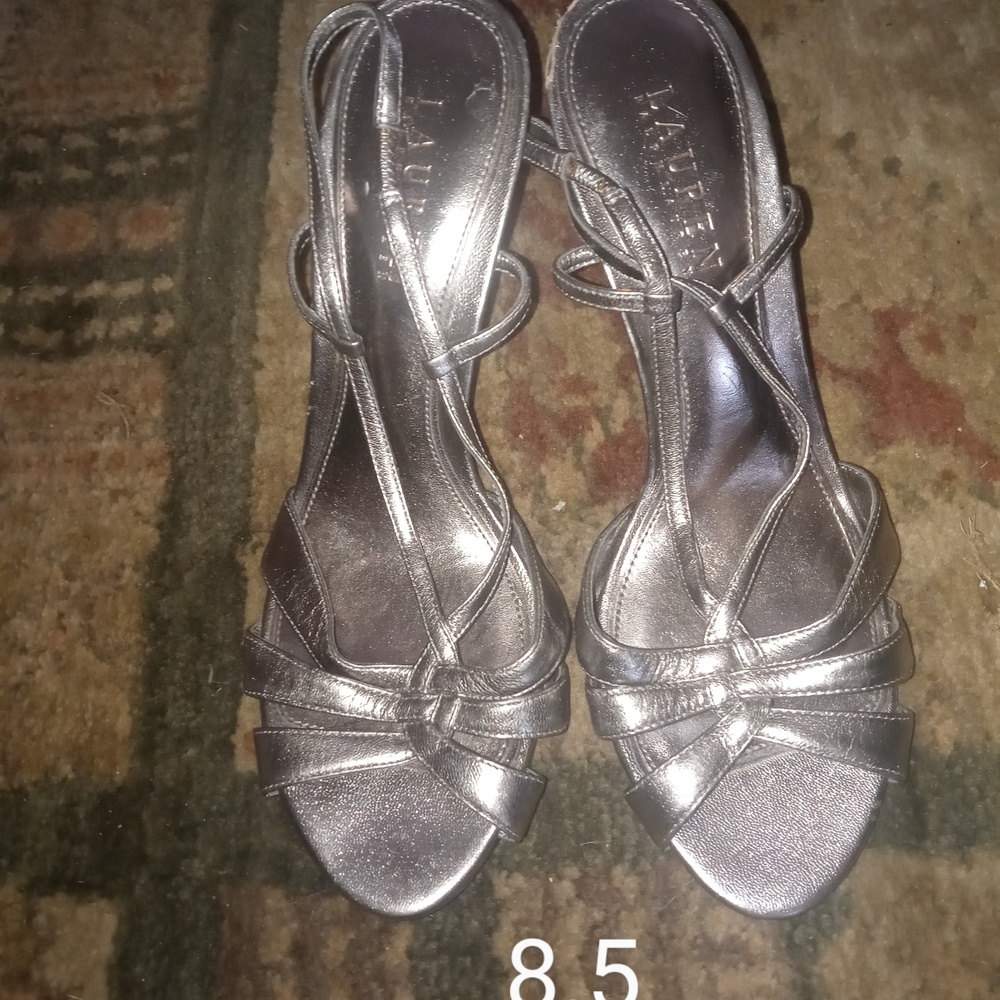 Ralph Lauren Metallic Silver Heels